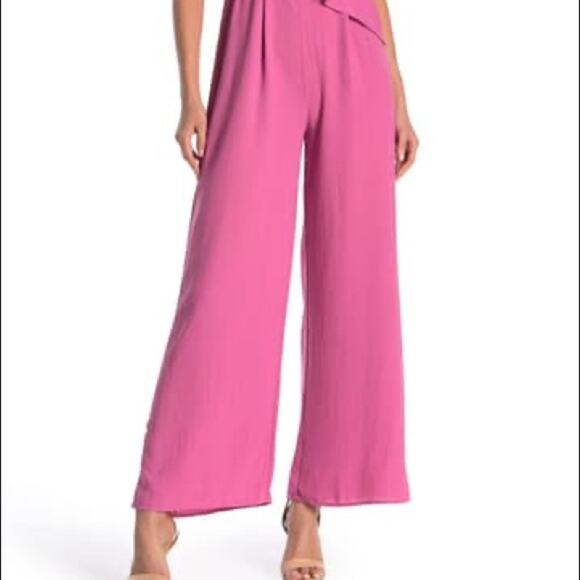 See the Shades Pink Ruffle Trim Jumpsuit Pantsuit Size XLarge - Picture 2 of 5